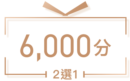 6,000獎賞積分